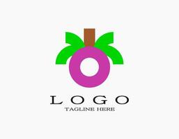 Mangostan Logo Symbol. kreativ Design von tropisch Obst im Grün und lila Farben. Design zum Ihre Geschäft, Unternehmen, Lernen Karte, oder Frucht. vektor