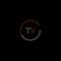 TV kreativ modern brev logotyp design mall vektor