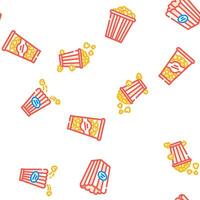 Popcorn Essen Snack Kino Vektor nahtlos Muster