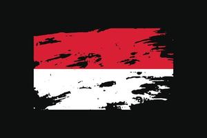 Grunge-Stil-Flagge von Monaco. Vektor-Illustration. vektor