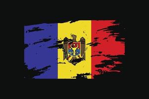 grunge stil flagga i Moldavien. vektor illustration.