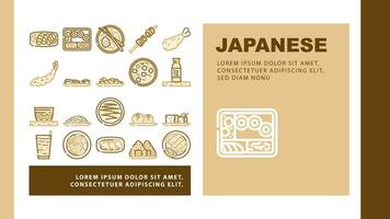 japansk mat sushi japan landning rubrik vektor