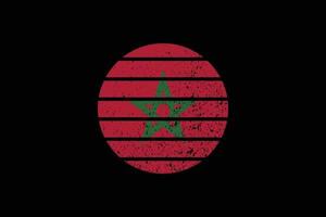 Marockos flagga i grungestil. vektor illustration.