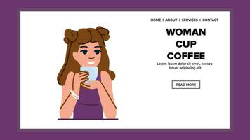 weiblich Frau Tasse Kaffee Vektor