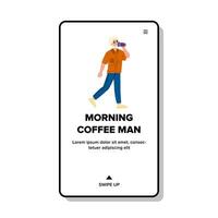 Netz Morgen Kaffee Mann Vektor