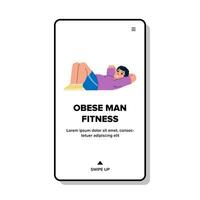 Netz fettleibig Mann Fitness Vektor