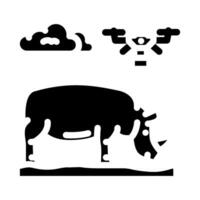 Tierwelt Erhaltung Drohne Glyphe Symbol Vektor Illustration