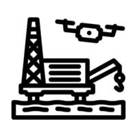 Öl Gas Inspektion Drohne Linie Symbol Vektor Illustration