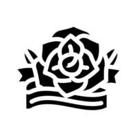 Rose tätowieren Kunst Jahrgang Glyphe Symbol Vektor Illustration