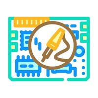 Schaltkreis Tafel Reparatur Elektronik Farbe Symbol Vektor Illustration