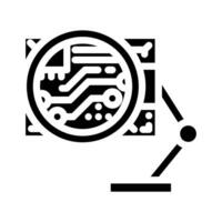 pcb Inspektion Elektronik Glyphe Symbol Vektor Illustration