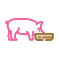 Schwein Fütterung Bauernhof Farbe Symbol Vektor Illustration