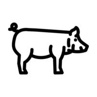 Yorkshire Schwein Rasse Linie Symbol Vektor Illustration