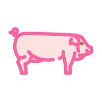 Landrasse Schwein Rasse Farbe Symbol Vektor Illustration