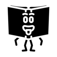 Lernen Buch Charakter Glyphe Symbol Vektor Illustration