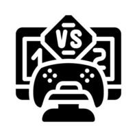 multiplayer spel spel utveckling glyf ikon vektor illustration