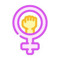Damen Rechte Feminismus Frau Farbe Symbol Vektor Illustration