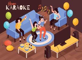 Karaoke zu Hause Komposition vektor