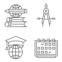 Bildung dünne Linie Icons Sets vektor