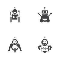 robot logotyp mall vektor ikon illustration design