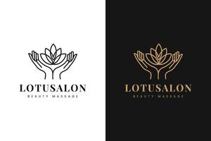lotus vård salong logotyp design vektor