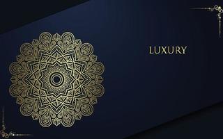 Luxus Gold Mandala verzierten Hintergrund für Hochzeitseinladung vektor