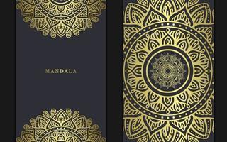 Luxus Gold Mandala verzierten Hintergrund für Hochzeitseinladung vektor