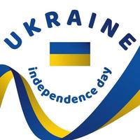 Unabhängigkeitstag der Ukraine mit Flaggen vektor