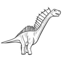 Dinosaurier-Skizze handgraviert vektor