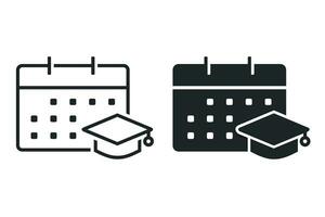 Kalender Schule Abschluss Symbol. Illustration Vektor