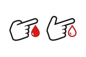 hand finger blod ikon. illustration vektor