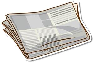 Aufkleber Zeitung auf weißem Hintergrund vektor
