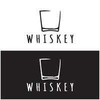 Jahrgang Prämie Whiskey Logo Etikette mit Glas oder Bier. zum Getränke, Riegel, Vereine, Cafés, Firmen. vektor