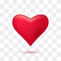 Weiches rotes Herz mit transparentem Hintergrund. Vektor-Illustration vektor