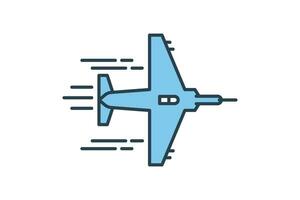 Jet Symbol. Symbol verbunden zu Geschwindigkeit, Luftfahrt. geeignet zum Netz Grundstück, Anwendung, Benutzer Schnittstellen, druckbar usw. eben Linie Symbol Stil. einfach Vektor Design editierbar