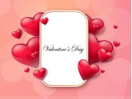 Valentinstaghintergrund mit Textbox und schönen Herzen. Vektor-Illustration vektor