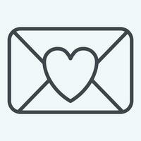 ikon kärlek brev. relaterad till valentine dag symbol. linje stil. enkel design redigerbar. enkel illustration vektor