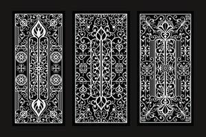 vertikale dekorative Panel-Ornament-Designs vektor