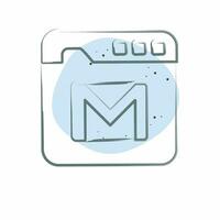 Symbol Webmail. verbunden zu Kommunikation Symbol. Farbe Stelle Stil. einfach Design editierbar. einfach Illustration vektor