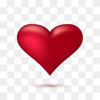 Weiches rotes Herz mit transparentem Hintergrund. Vektor-Illustration vektor