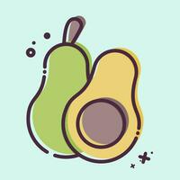 ikon avokado. relaterad till frukt och vegetabiliska symbol. mbe stil. enkel design redigerbar. enkel illustration vektor