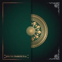 kreatives und einzigartiges goldenes Mandala-Kunstdesign vektor