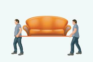 Männer ziehen um Sofa vektor