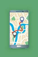 Smartphone mit Navigation vektor