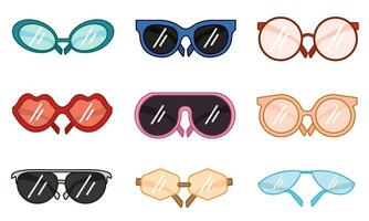 einstellen von farbig Trend Brille Symbol Vektor Illustration