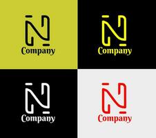 n brev logotyp, element Färg variation abstrakt ikon. modern logotyp, företag mall. vektor