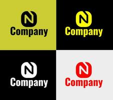 logotyp n brev med form, element Färg variation abstrakt ikon. modern logotyp, företag mall. vektor