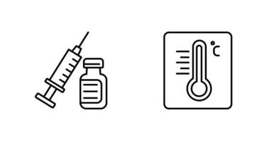 Spritze und Thermometer Symbol vektor