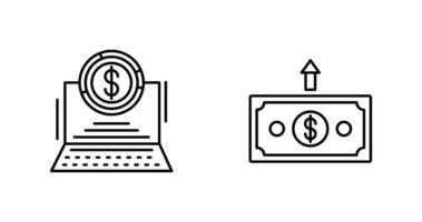 Kuchen Diagramm und Geld oben Symbol vektor