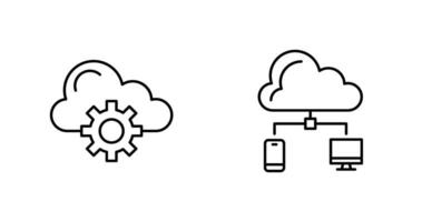 moln datoranvändning och moln ikon vektor